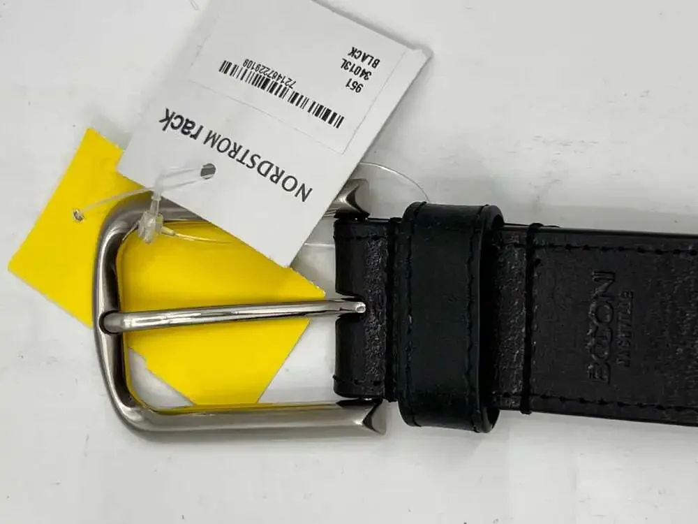 Boconi NWT Black Leather Belt | Men's Regular 36, USA-Made, Business Casual